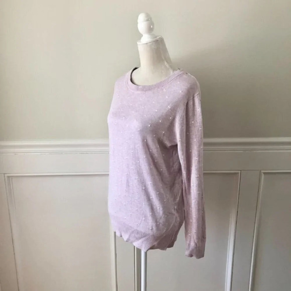 41Hawthorn Stitch Fix Lavender Swiss Dot Sweater M New - Picture 3 of 5